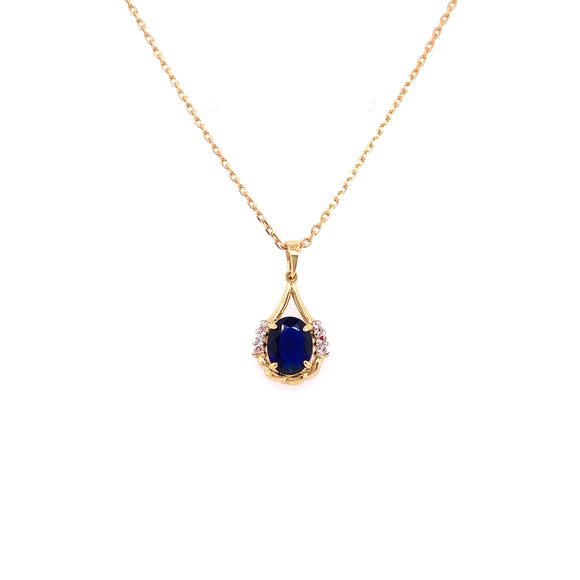 Amèlie 18ct Gold-Plated  Sapphire Necklace