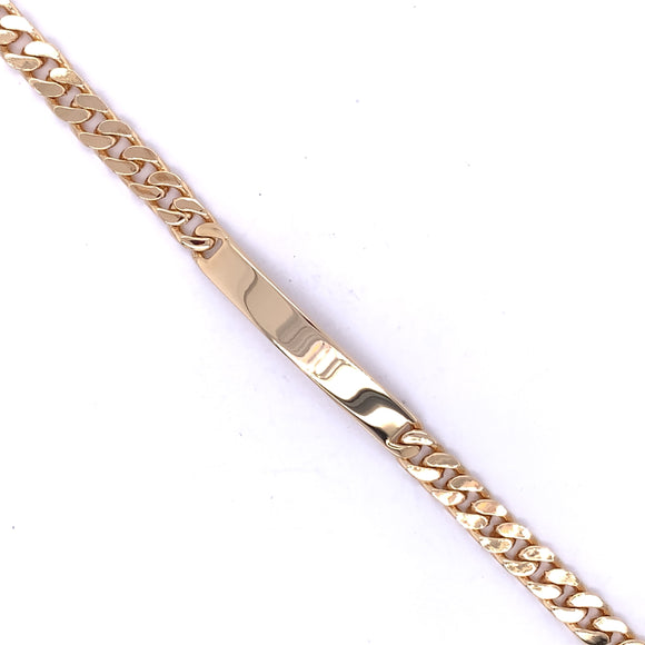 Amèlie 18ct Gold-Plated 20cm Men's Engravable Identity Curb Bracelet