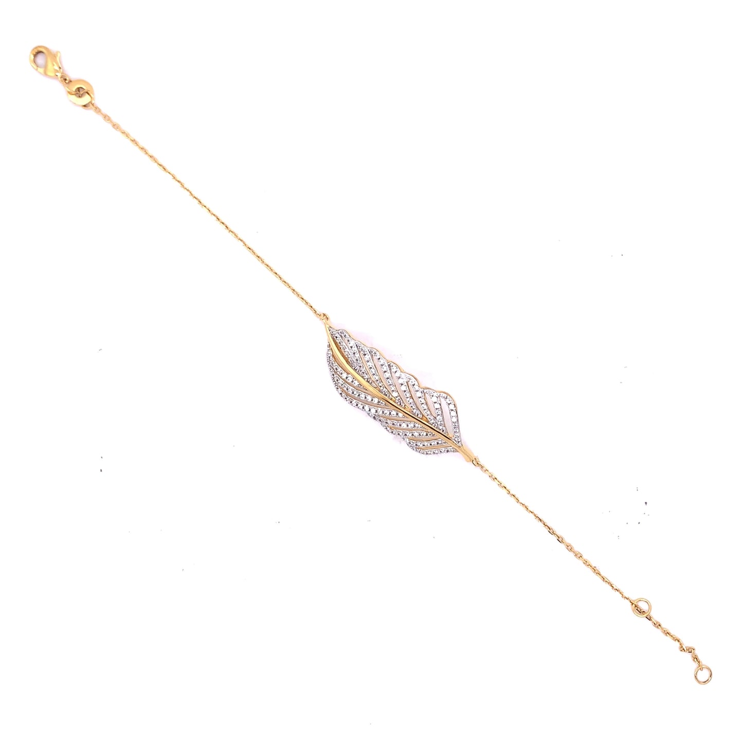 Amèlie 18ct Gold-Plated Cz Leaf Bracelet 971682518