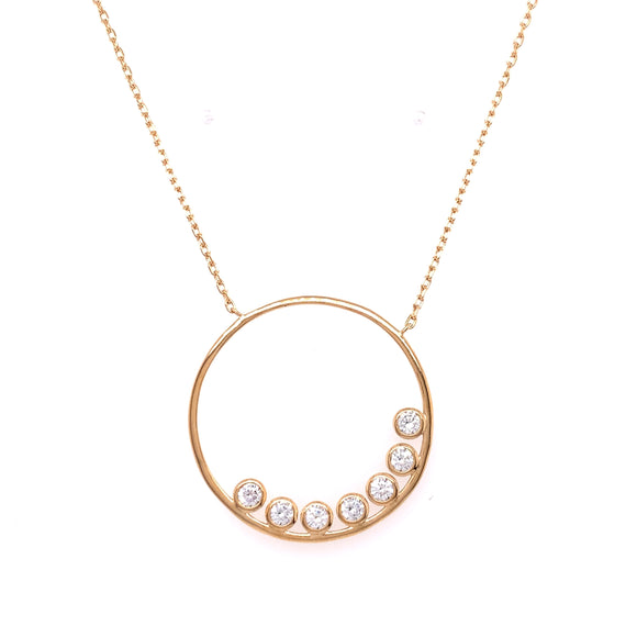 Amèlie 18ct Gold-Plated Cz Circle Necklace