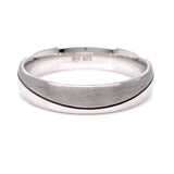 Sterling Silver Mens 5mm Matte/Polished Wavy Band Ring