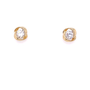9ct Gold CZ Wraparound Stud Earrings