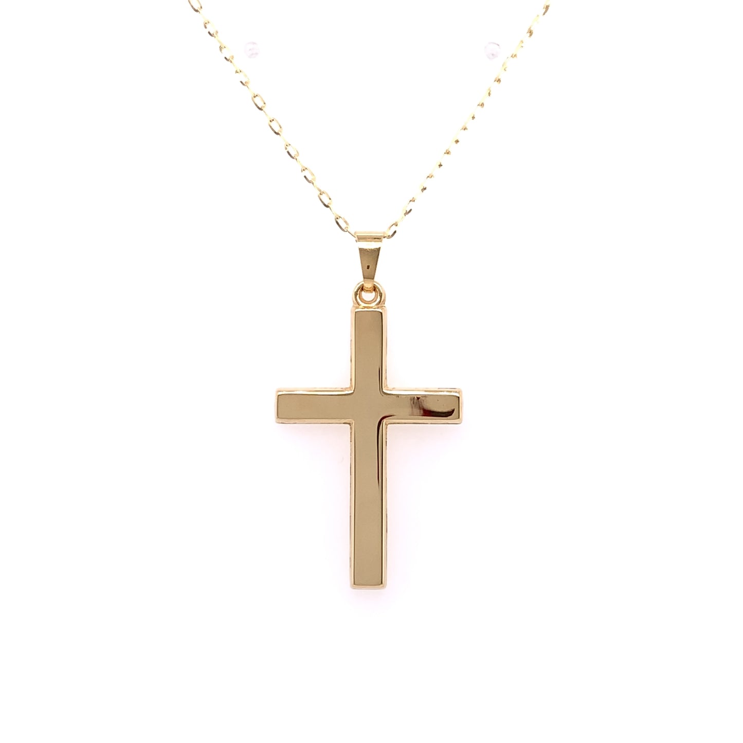 9ct Yellow Gold  Large Polished Cross GP763