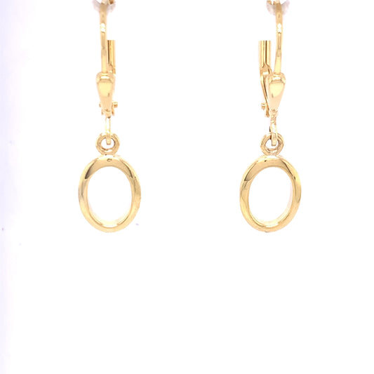 9ct Gold Open Oval Drop Earrings GE534