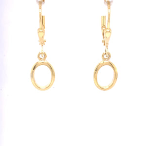 9ct Gold Open Oval Drop Earrings