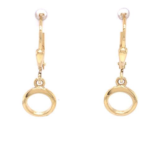 9ct Gold Open Circle Drop Earrings GE535