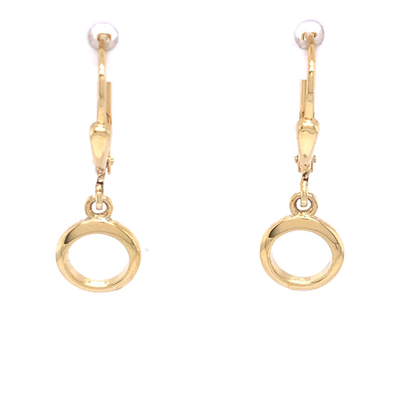 9ct Gold Open Circle Drop Earrings