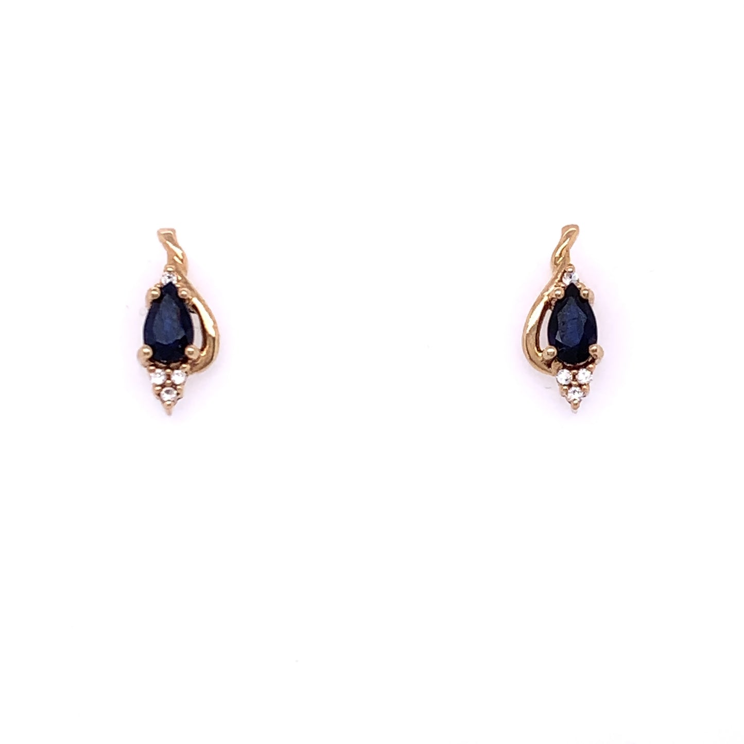 9ct Gold Sapphire CZ Teardrop Stud Earrings