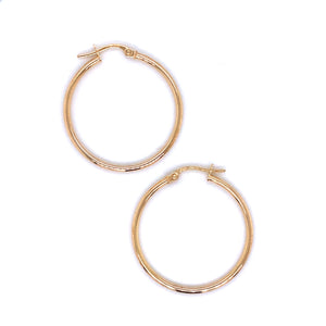 9ct Gold 30mm Skinny Hoop Earrings