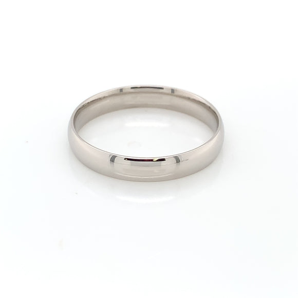 9ct White Gold Men's 4mm Light Court Wedding Ring