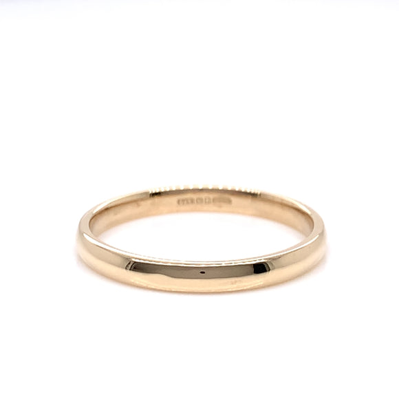 9ct Gold Ladies 2mm Court Wedding Ring