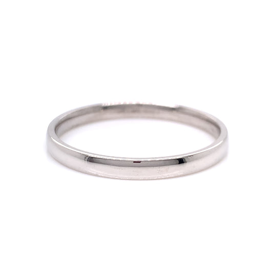 18ct White Gold 2mm Court Wedding Band EW141