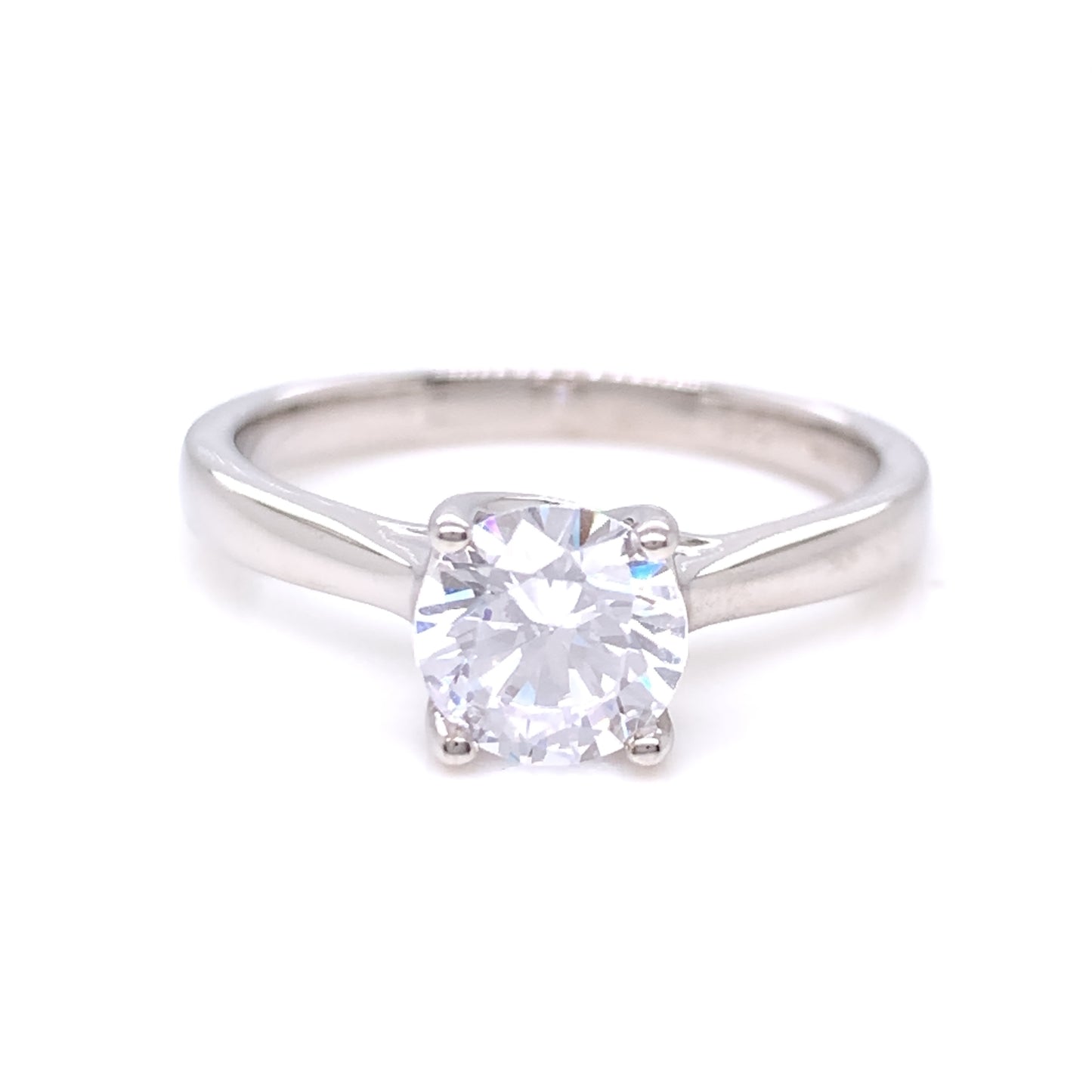 9ct White Gold CZ Solitaire Ring