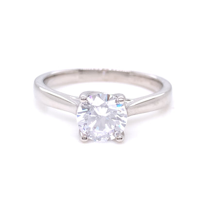 9ct White Gold CZ Solitaire Ring WRZ154