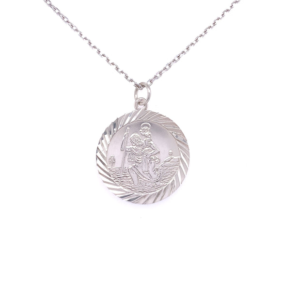 Sterling Silver Round St. Christopher Medal SM223