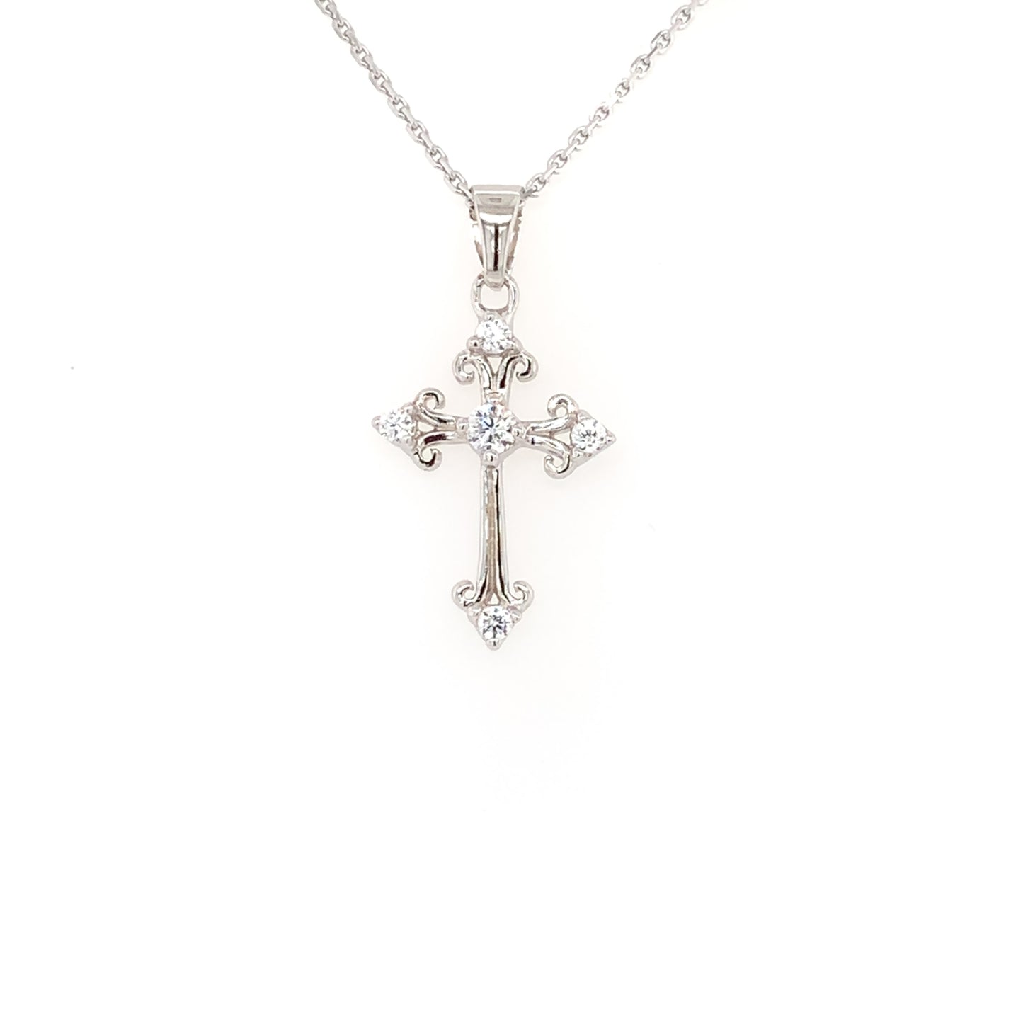 Sterling Silver CZ Filigree Cross SP5315