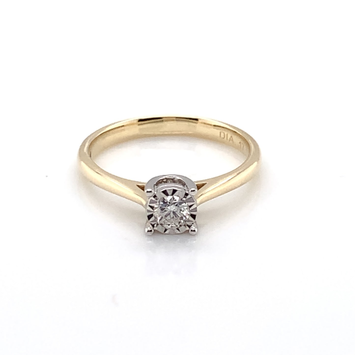 9ct Gold 0.17ct Diamond Classic Solitaire Ring Z204