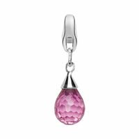 Dream Charms Silver Pink Crystal Briolette Charm