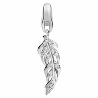 Dream Charms Silver CZ Feather Charm