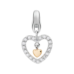 Dream Charms Silver Golden Heart Charm