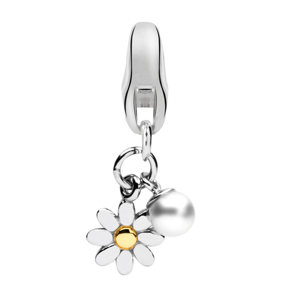 Dream Charms Silver Flower & Pearl Charm