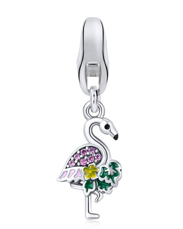 Dream Charms Silver Flamingo Charm