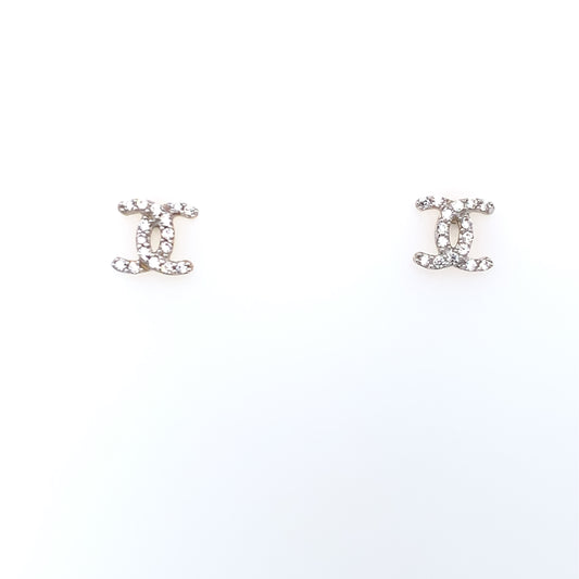 9ct Yellow Gold CZ Stud  Earrings GEZ774