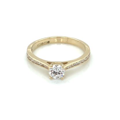 9ct Gold Classic CZ Solitaire Ring GRZ205