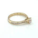 9ct Gold Classic CZ Solitaire Ring