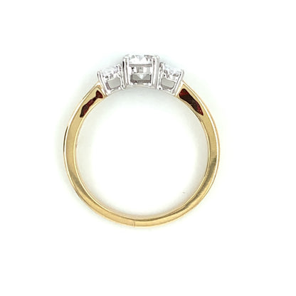 9ct Gold Oval CZ Trilogy  Ring GRZ292