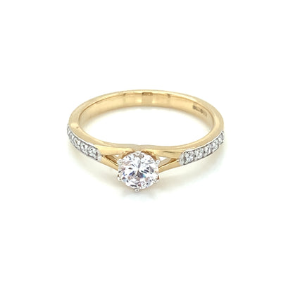 9ct Yellow Gold CZ Solitaire Ring GRZ287