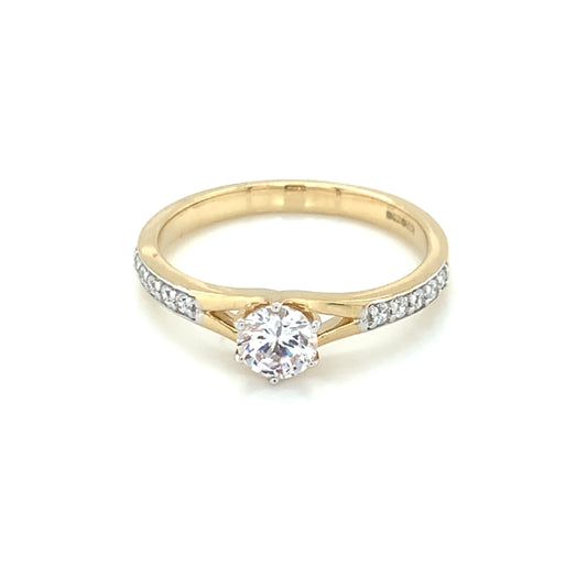 9ct Yellow Gold CZ Solitaire Ring