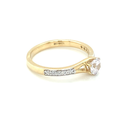 9ct Yellow Gold CZ Solitaire Ring GRZ287