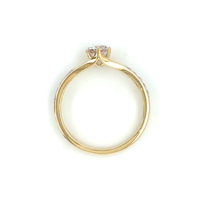 9ct Yellow Gold CZ Solitaire Ring GRZ287