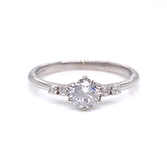 9ct White Gold CZ Solitaire Ring