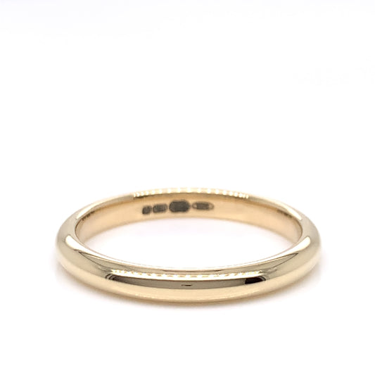 9ct Gold Ladies 2.5mm Heavy Domed Court Wedding Ring