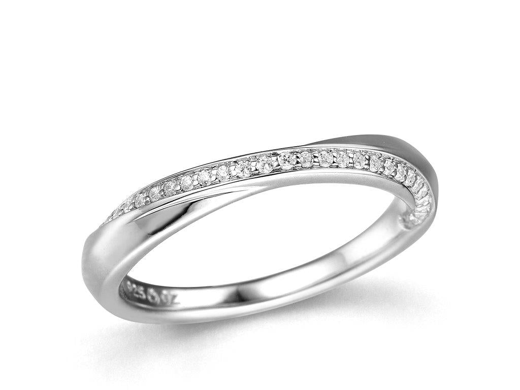 Diamond Pavé Crossover 0.13ct Wedding Band