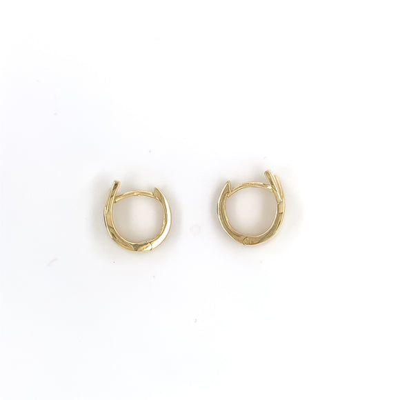 9ct Gold Polished Crossover Huggie Hoop Earrings