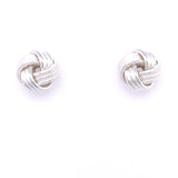 Silver Textured Double Knot Earrings
