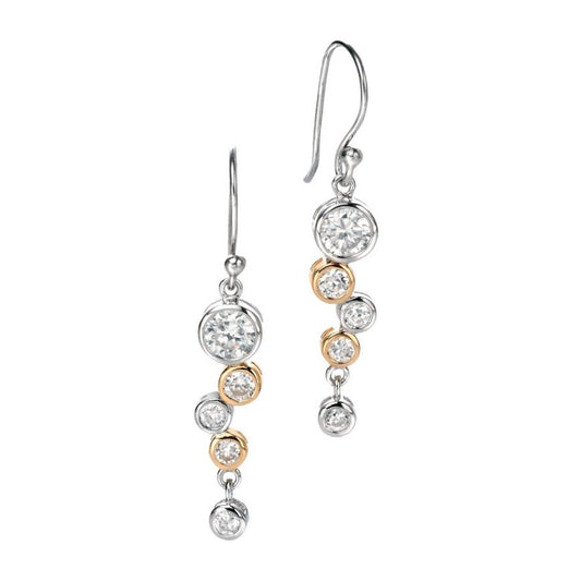 Fiorelli Silver Bubble Drop Earrings E4128C