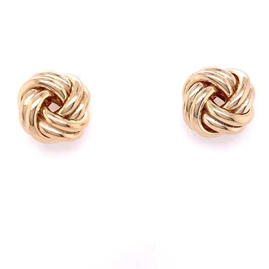 9ct Gold Large Polished Knot Earrings GE989