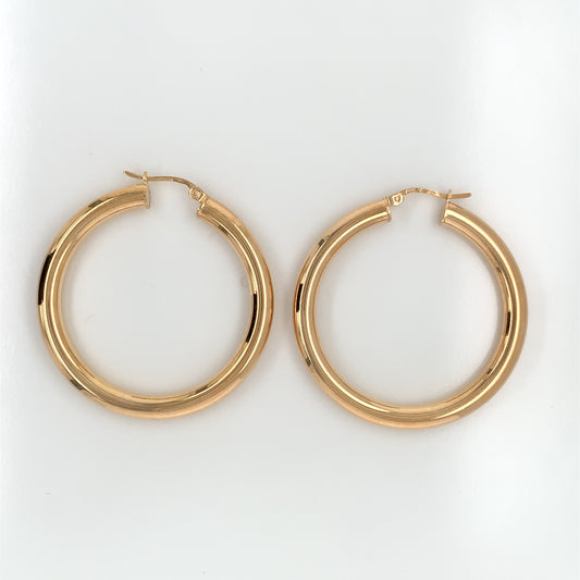 9ct Gold 30mm Large Hoop Earrings