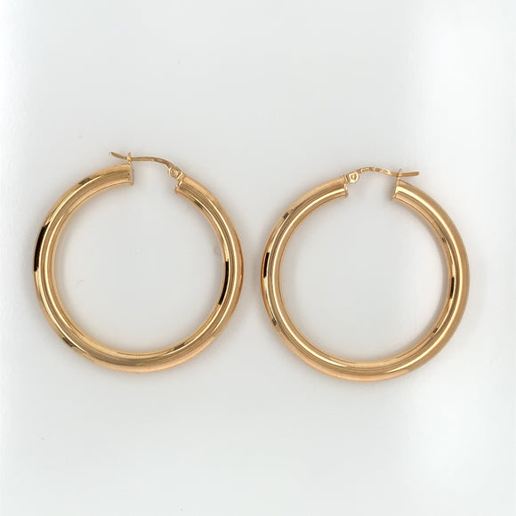 9ct Gold 30mm Large Hoop Earrings