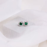 Diamonfire Green Emerald Coloured Zirconia Solitaire Earrings E5655