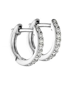 Sterling Silver CZ Thin Huggie Hoop Earrings E5875C