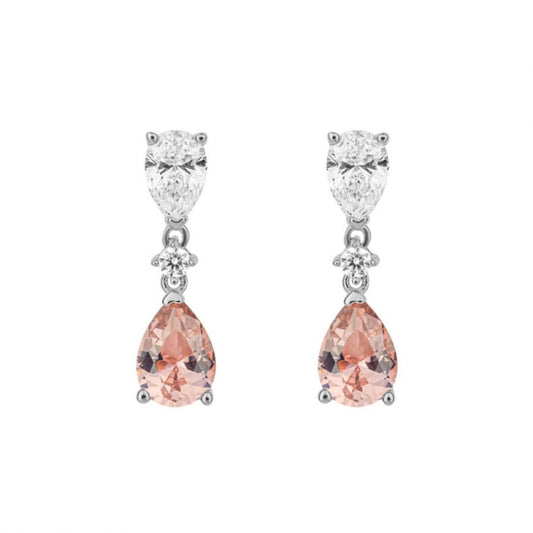 Diamonfire Teardrop Pink Zirconia Drop Earrings E6190