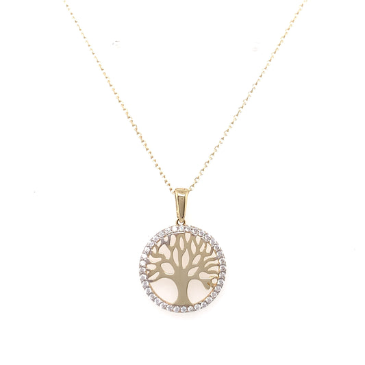 9ct Gold Tree of Life CZ Pendant GPZ393