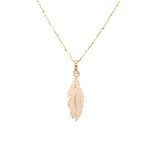 9ct Gold Feather Pendant GP605