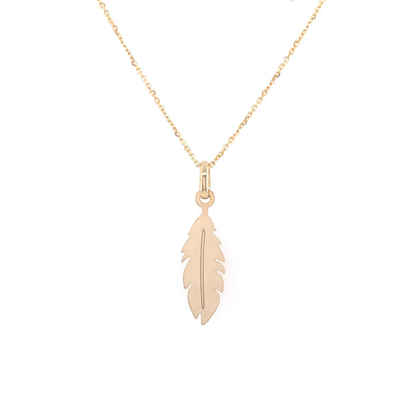 9ct Gold Feather Pendant