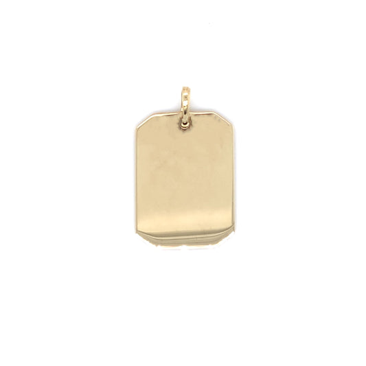 9ct Gold Rectangular Tag Disc GP589